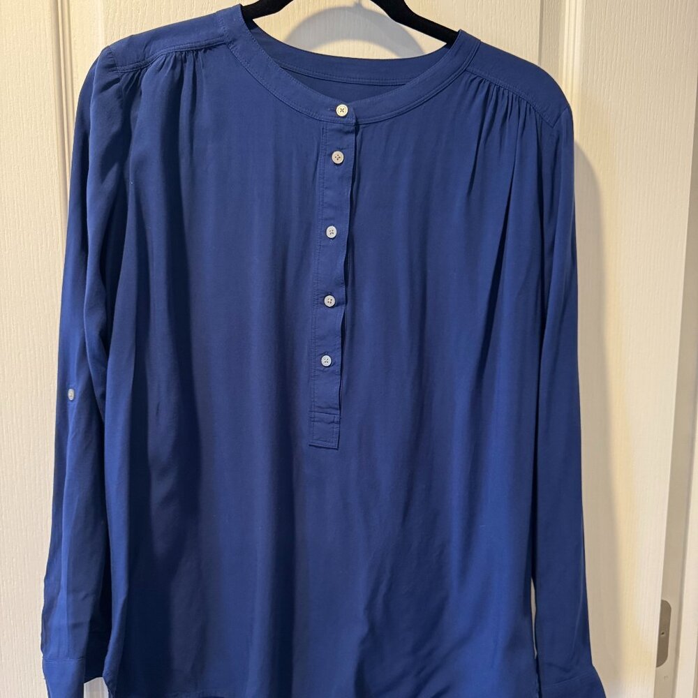 Loft- Royal Blue- Peasant Blouse- Size Medium